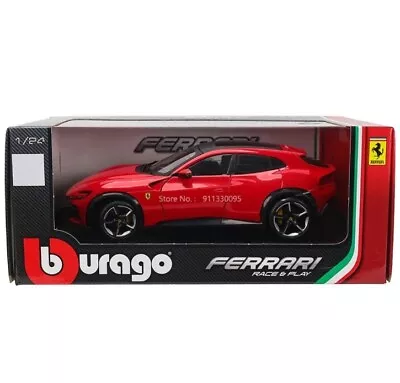 Ferrari Purosangue In Red 1:24 Scale Diecast  Burago New In Box 26030 • £29.21