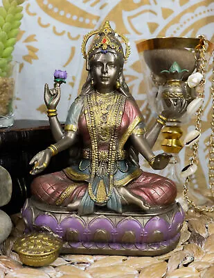 Hindu Goddess Of Home Fortune Prosperity Lakshmi Shakti Of Vishnu Figurine 6.5 H • $37.99