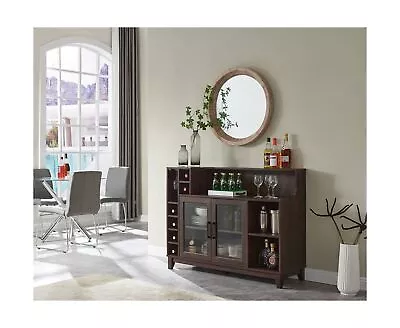 Home Source Stylish Bar Console Cabinet In Mahogany • $292.82