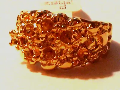 Vintage New 14K HGE Gold Plated (Dura-Klad) Nugget Men's Merlite Ring Size 9 • $7.99