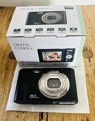 Digital Camera Black 1080P Full HD Compact 36MP Vlogging Camera With 16X Zoom • $22