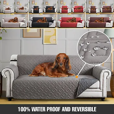 £20.99 • Buy Waterproof Sofa Slip Covers Reversible Quilted Throw Couch Cover Pet Protector