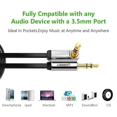£5.99 • Buy Ugreen 3.5mm Jack Audio Lead Aux Cable 90 Degree Right Angle For IPhone MP4 UK