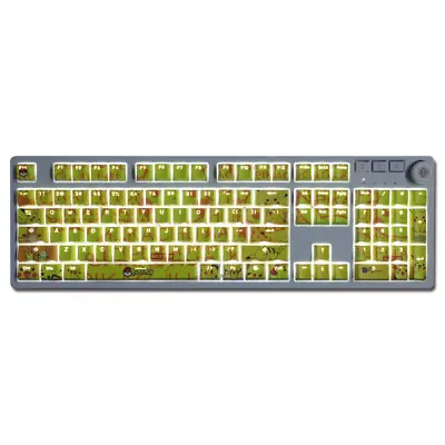 $47.59 • Buy Anime Pokémon 108 Keys PBT Light Backlit Keycap Set F/Mechanical Keyboard Stock