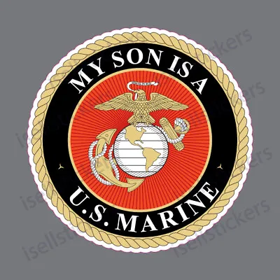 MA-3147 My Son Is A US Marine USMC Military Vinyl Bumper Sticker Window Decal • $4.76