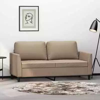 2-Seater Sofa Lounge Couch Futon Loveseat Chair Faux Leather Cappuccino 140cm • $263.63