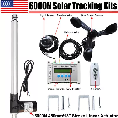 6000N 18  Linear Actuator +Controller +Wind Sensor DIY Solar Panel Tracking Kits • $109.99