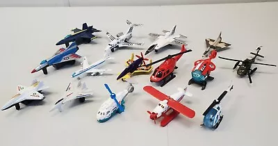 Diecast Aircraft Lot Of 15 Toy Planes Helicopters Airplanes Matchbox Other • $9.99