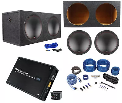 (2) MTX 5515-44 15  1600w Car Subwoofers+Sealed Sub Box+Mono Amplifier+Amp Kit • $539.80