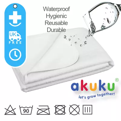 £12.85 • Buy Waterproof REUSABLE BED Pad Terry Protector Mattress Cover Sheet Towel All Sizes