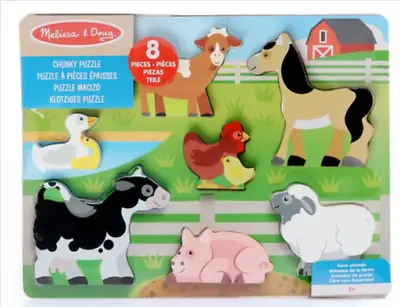 Melissa & Doug Farmyard Animals 8 Piece Chunky Puzzle • £13.89