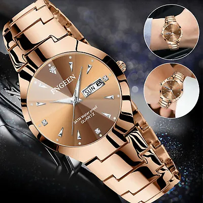 Fashion Men Classic Watch Stainless Steel Quartz Waterproof Business Wristwatch • $13.98