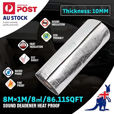 1M X 8M 10mm Closed Cell Foam Car Auto Sound Deadener Insulation Noise Proofing • $131.55