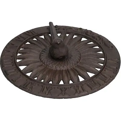 £22.99 • Buy Bird Sundial Ornament Cast Iron Garden Feature Statue Sunflower Clock Metal