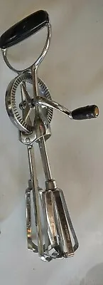 Hand Turn Egg Beater Vintage Rotary Kitchen Tools Mixer Stainless Black Vintage • $18.90