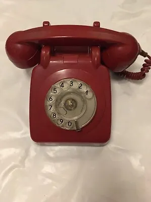 Red GPO 70s Rotary Dial Telephone 706f • £40
