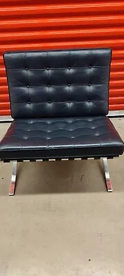 Knoll Barcelona Chair Authentic Signed And Dated 1987 Dark Blue Stainless Steel • $3150