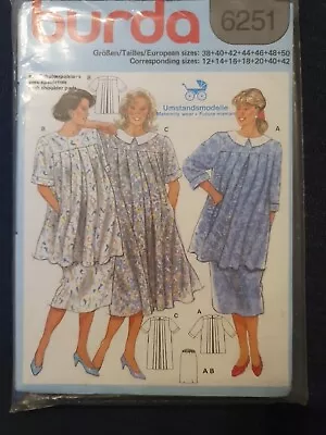 Burda Sewing Pattern 6251 Maternity Dress Tunic Skirt • £3.99