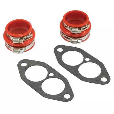 Empi 3229 Vw Bug Dual Port Intake Boot Kit Red Urethane Boots Clamps Gaskets • $22.95