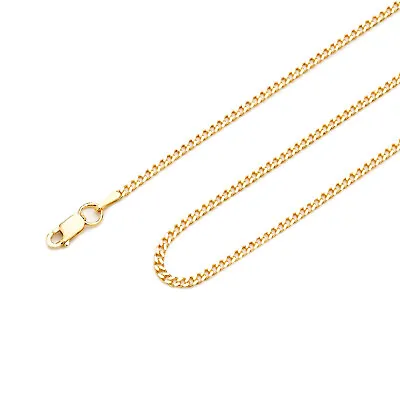 Mens Gold On Silver Chain Necklace 1.9 Mm Wide Diamond Cut Curb Style • £19.99