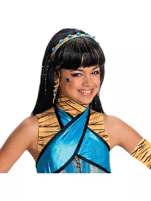 Monster High Cleo De Nile Child's Black Costume Wig • $19.98