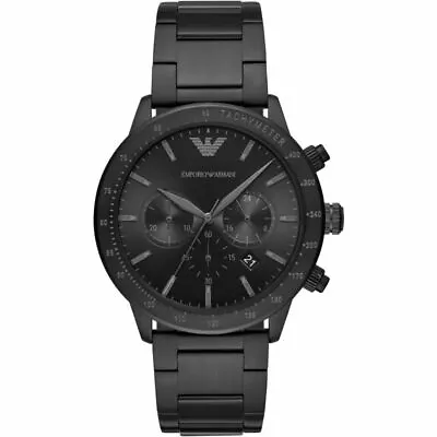 Emporio Armani Mario Ar11242  Black Stainless Steel Mens Watch New • £88.99