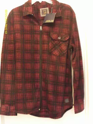 Men's Zippered Shirt/Lightweight Jacket Extra Large By VTG 1946 Burgundy Navy • $33.60