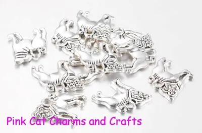 Pet Dog Pug Charms Jewellery Crafts Bracelet Pendants Beads 10 X Tibetan Silver • £2.09