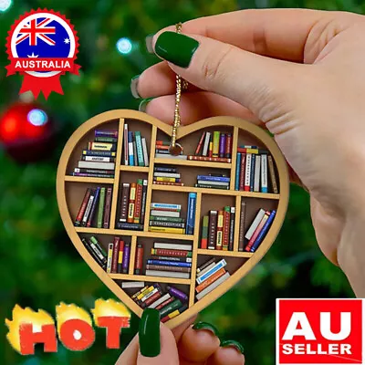 Heart Hanging Decoration Book Lover Ornament Christmas Tree Pendant Best GifZO • $9.93