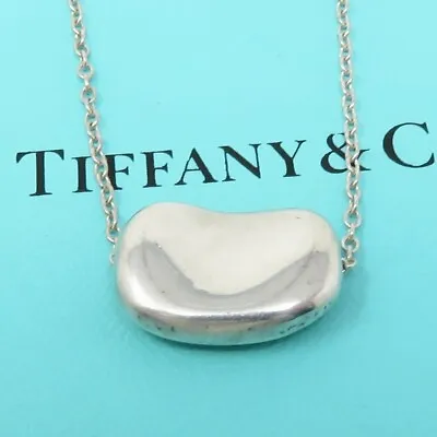 NYJEWEL Tiffany & Co. Elsa Peretti 925 Silver Large 20mm Bean Necklace 16  • $395