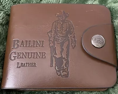 NEW! Men’s Classic Leather Bailini Genuine Leather Wallet - Western Cowboy Theme • $15.99