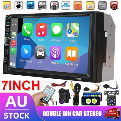 7 Double Din Car Stereo Head Unit With Backup Camera Support Android Mirror Link • $42.85