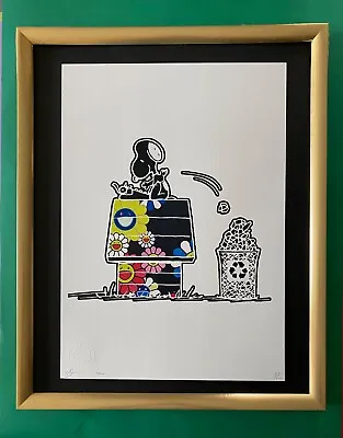 DEATH NYC Signed Large 16x20 Framed SNOOPY MURAKAMI SCHULZ COA Graffiti Pop Art • $295