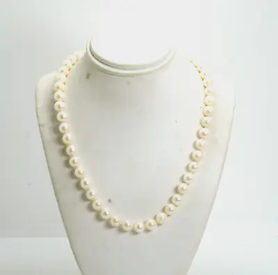 Vintage 6 - 6.5 Mm Cultured Akoya Pearl Necklace With 14K Yellow Gold Clasp 23  • $200