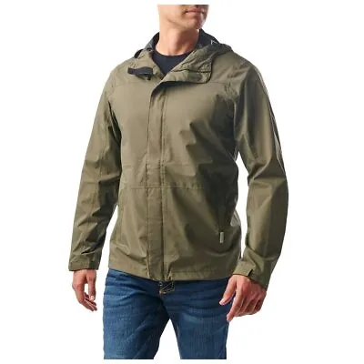 5.11 Tactical Men Exos Hardshell Rain Shell Jacket L Ranger Green Style 48370 • $98.49