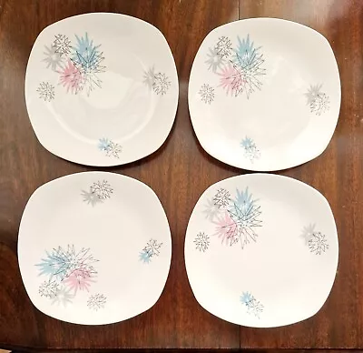 4 Midwinter Fashion Shape Quite Contrary Side Plates 7.5  X 7.5  By Jessie Tait • £15