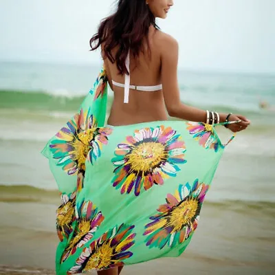 £6.02 • Buy Women Sexy Bikini Cover Up Scarf Swimming Dress Swimwear Beach Wrap Sarong Pare-