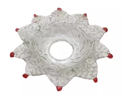Antique Venetian Murano Chandelier Glass Bobeche Dish Red And Clear C1860 • £29.99