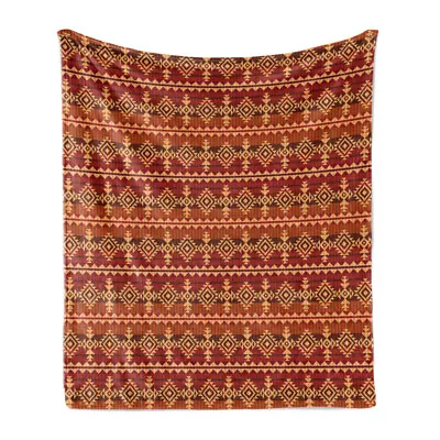 Mexican Soft Flannel Fleece Throw Blanket Aztec Culture Ornament • £30.99
