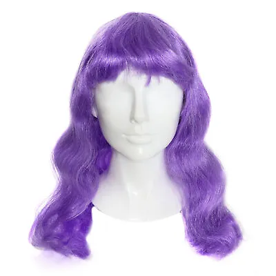 Ladies Purple California Girl Style Wig Fancy Dress Costume Accessory Fringe • £9.99