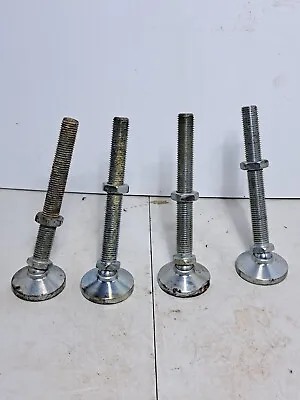 Steel Machine Leveling Feet M20-2.5mm  Thread 8  Length 2-3/8  Pad Lot Of 4 • $59.99