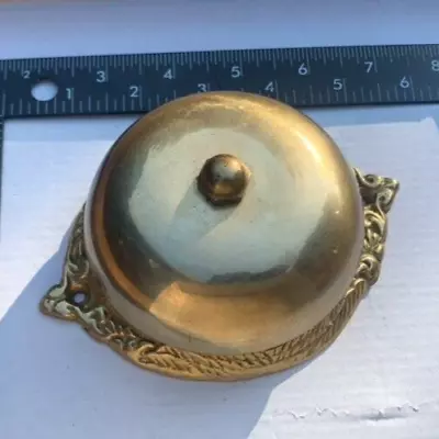 Vintage Wall Mount Circular Shiny Brass Bell • $19.99