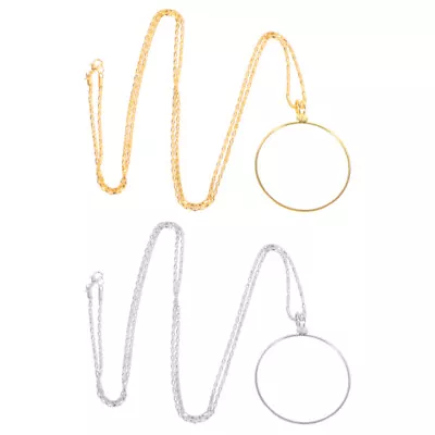 2 Pcs Monocle Pendant Pendant Necklace Magnifying Glass On Chain • $10.04