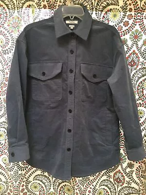 MADEWELL Oversized Corduroy Coat Shirt Jacket Small XS Blue Button Up Collared • $25