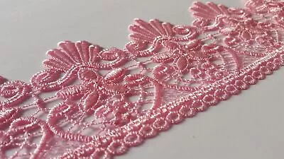 Guipure Venice Lace Trim Edging Light Pink For Sewing Craft Costumes Home Decor • £6.73