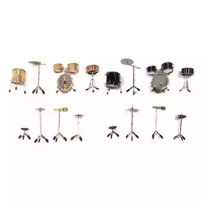 Premium Mini Drum Model Set Miniature Instrument Model Bronze • $71.26