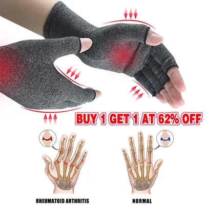 £2.85 • Buy 2PCS Anti Arthritis Gloves Hand Support Pain Relief Finger Compression Therapy S