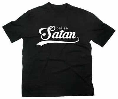 £18.46 • Buy Praise Satan T-Shirt Pentagram Inverted Cross Lucifer Hail