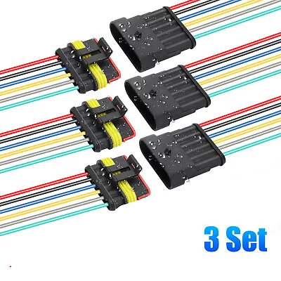 6-Pin Way Male Female Electrical Wire Connector Plug Kit For Car Boat Motorcycle • $9.98