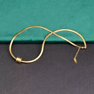 £19.99 • Buy Herringbone Necklace Gold.  Women Gold Expendable Snake Necklace   NH14
